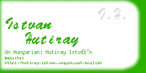 istvan hutiray business card